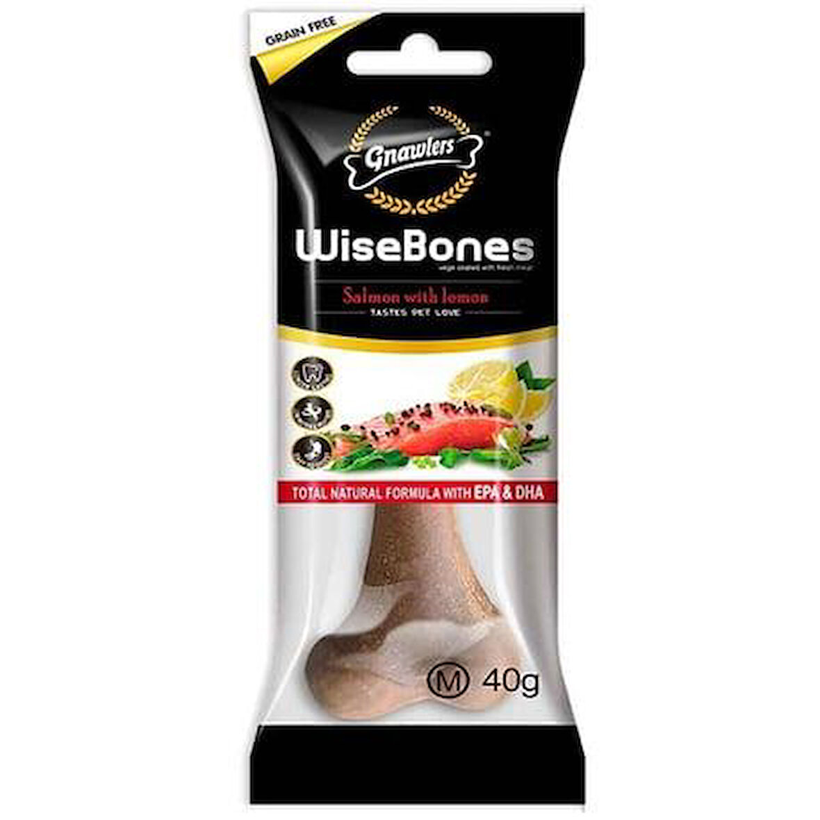 Gnawlers Wise Bone Köpek Ödül Kemiği Somonlu 40 Gr