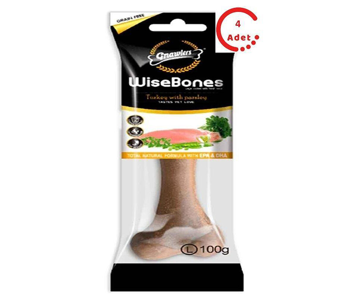 Gnawlers Wisebones Hindili Ve Maydonzlu Köpek Ödülü Large x 4 Adet