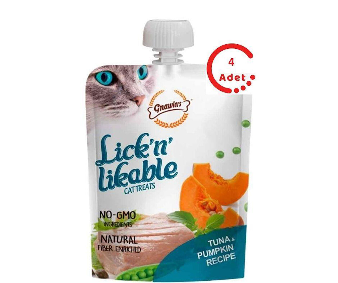 Gnawlers Kedi Ödülü Ton Balıklı ve Balkabaklı Krema 100 Gr x 4 Adet