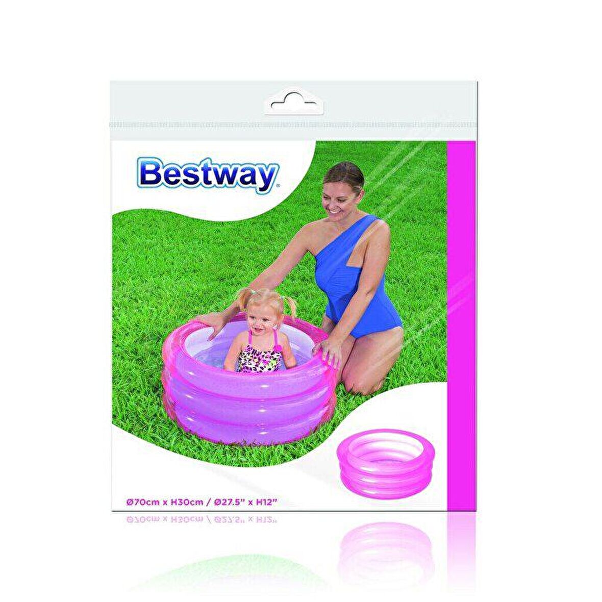 Bestway Bebek Havuzu 3 Bölmeli 70x30 cm. - Pembe