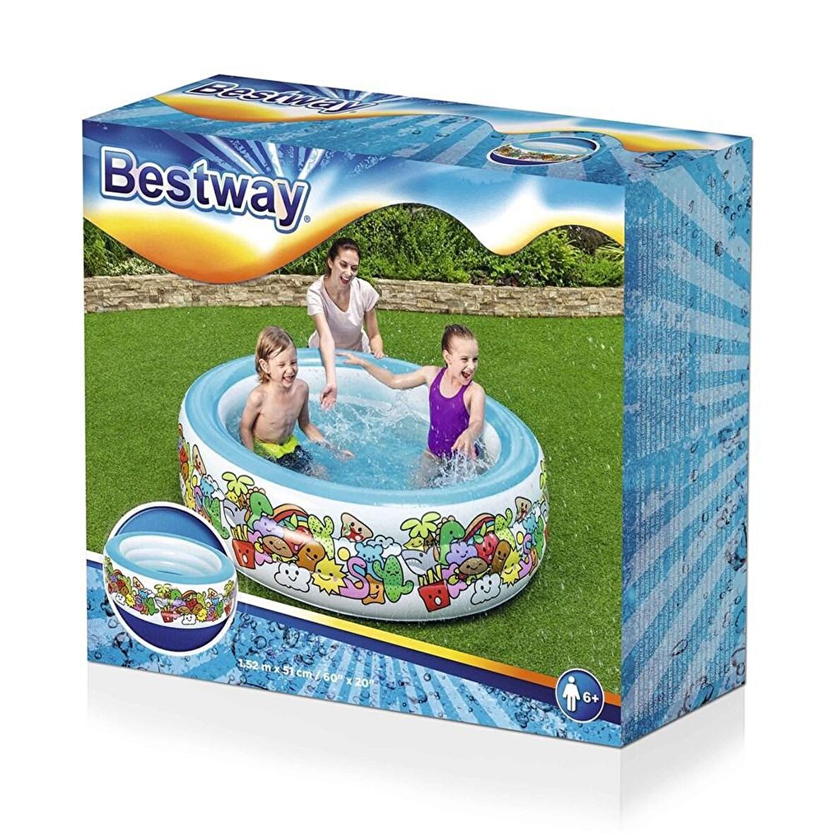 Bestway Şişme Jumbo Desenli Havuz - 51121 - 152 x 51cm