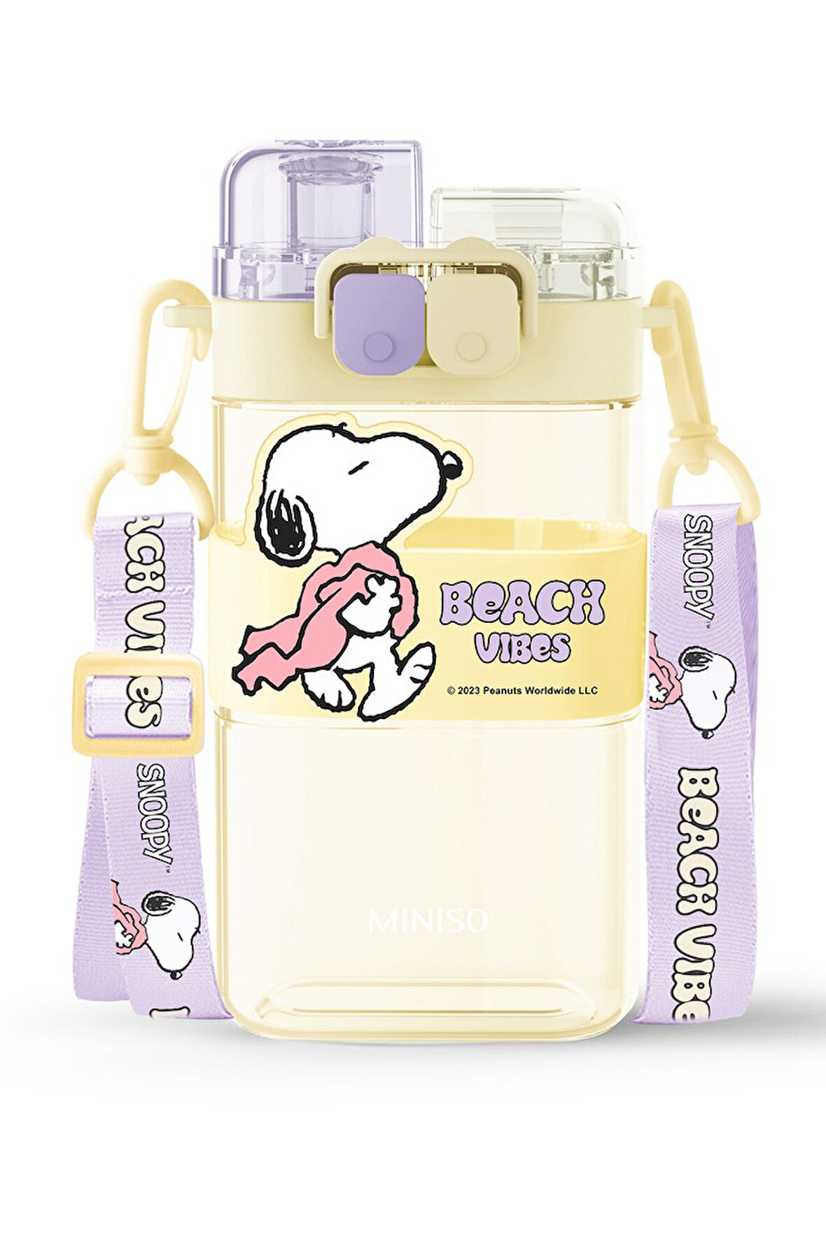 Snoopy Lisanslı Çift Kapaklı Plastik Suluk (560ml)