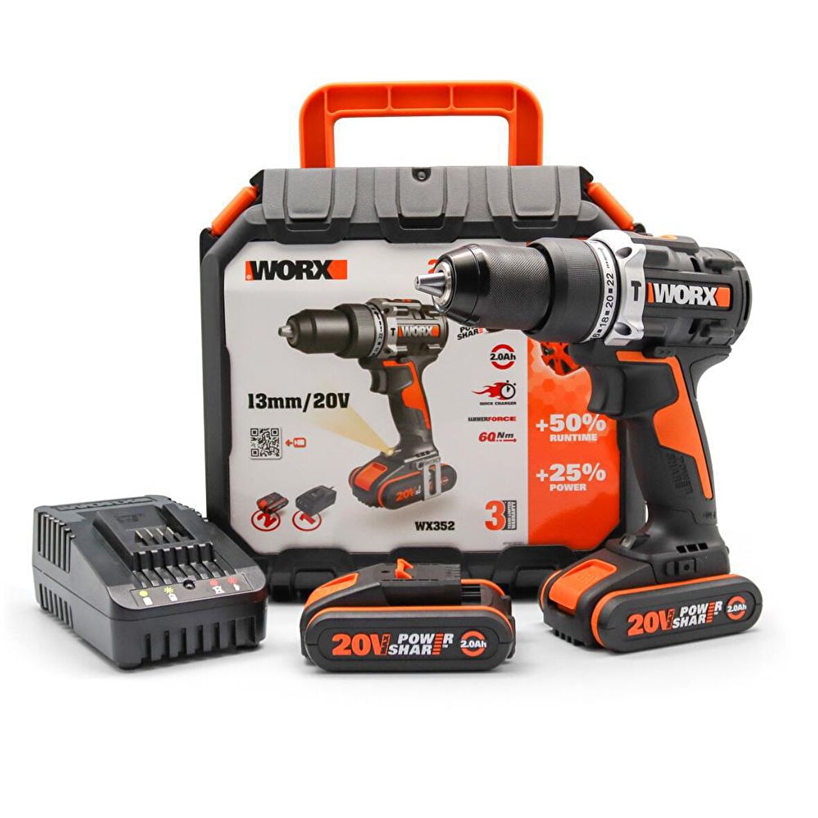 Worx WX352 20 Volt Siyah Matkap Seti