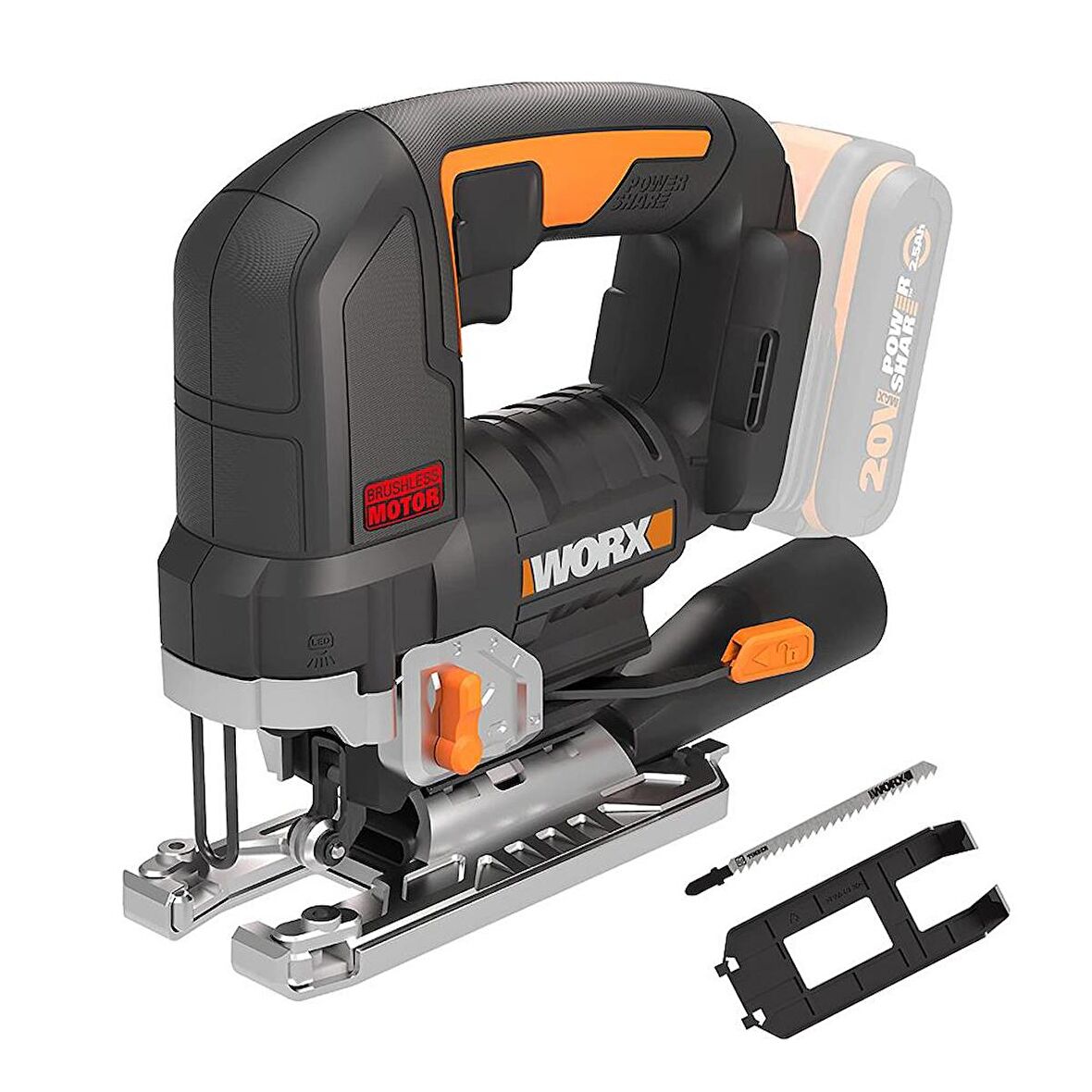 WORX WX542.9 20Volt Profesyonel Kömürsüz Dekupaj Testere (Akü Dahil Değildir)