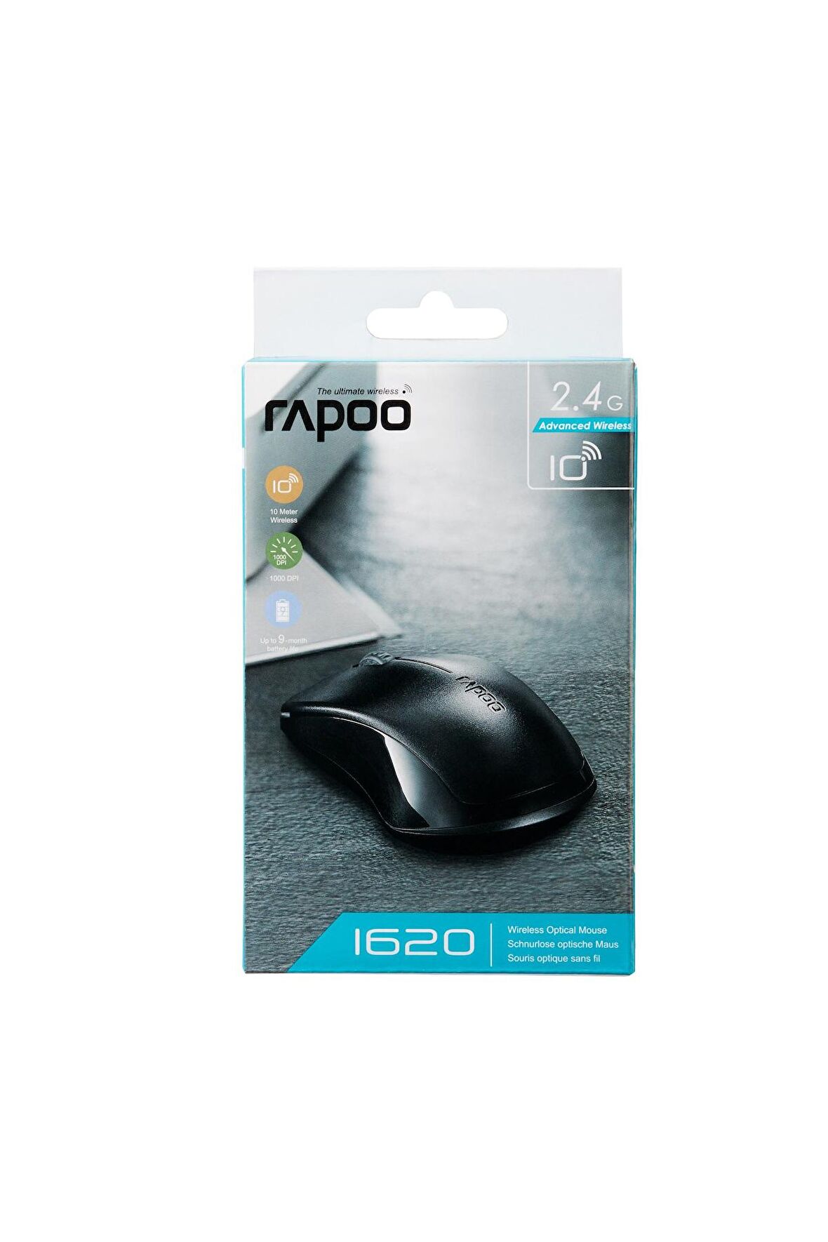 Rapoo 1620 Mou Kablosuz Optik Mouse Siyah