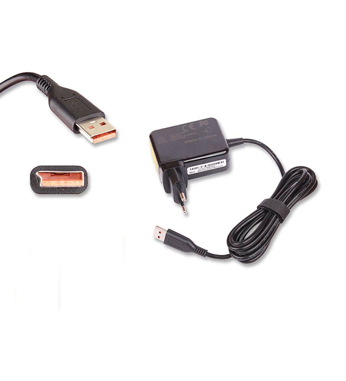 20V 2A 40W Yamuk USB Uçlu Lenovo Notebook Adaptör Laptop Şarj
