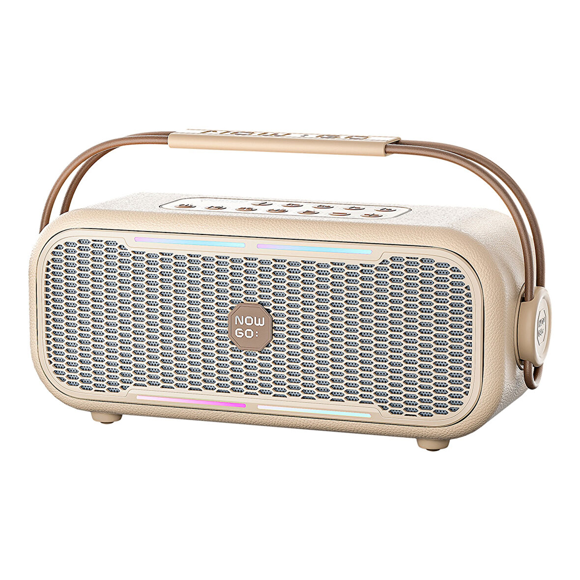NowGo C2 60W Taşınabilir RGB Bluetooth Hoparlör IPX4 Parti Speaker Bej