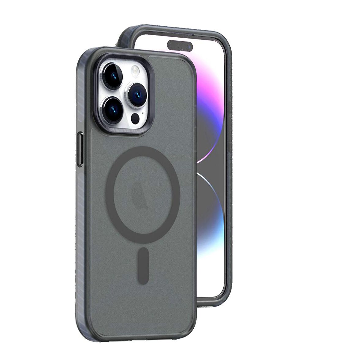 Piili İphone 15 Yeni İkon Magsafe Kılıf Siyah