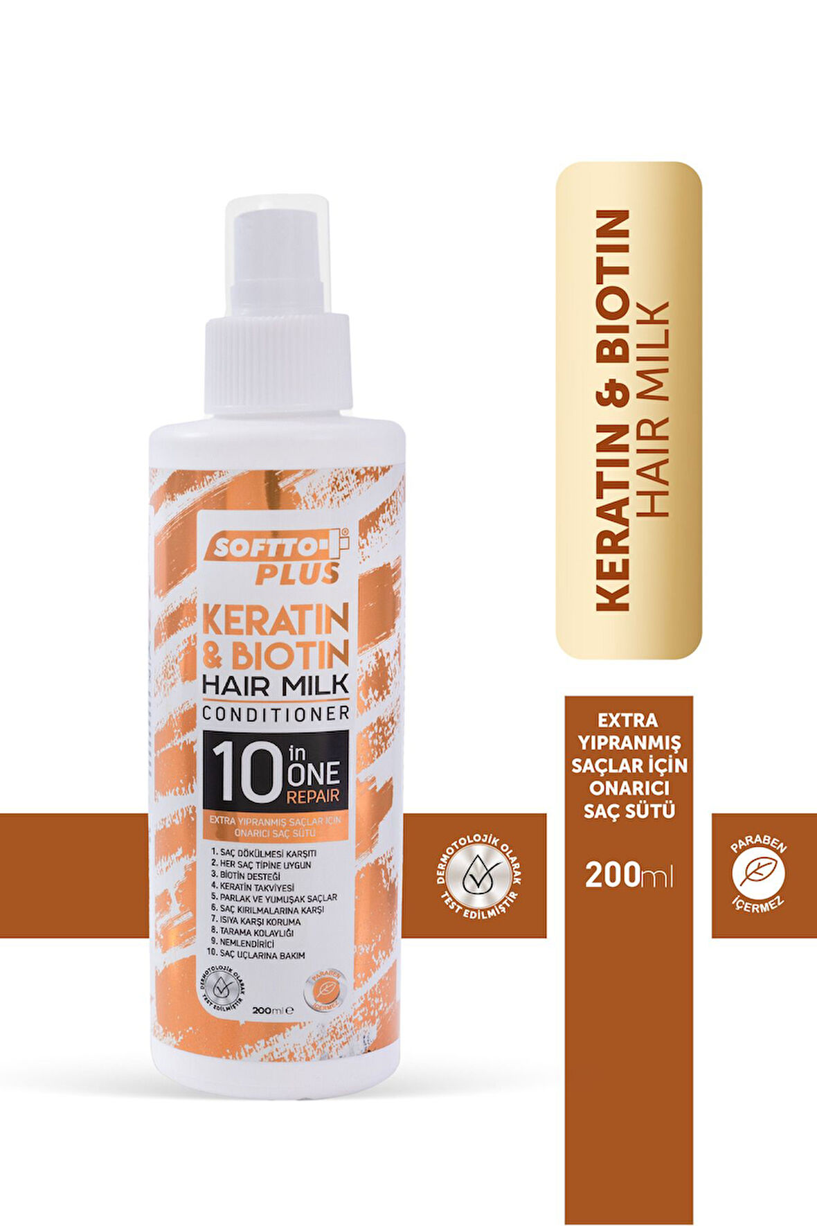 Keratin & Biotin Saç Sütü, Organik Saç Canlandırıcı Ve Besleyici