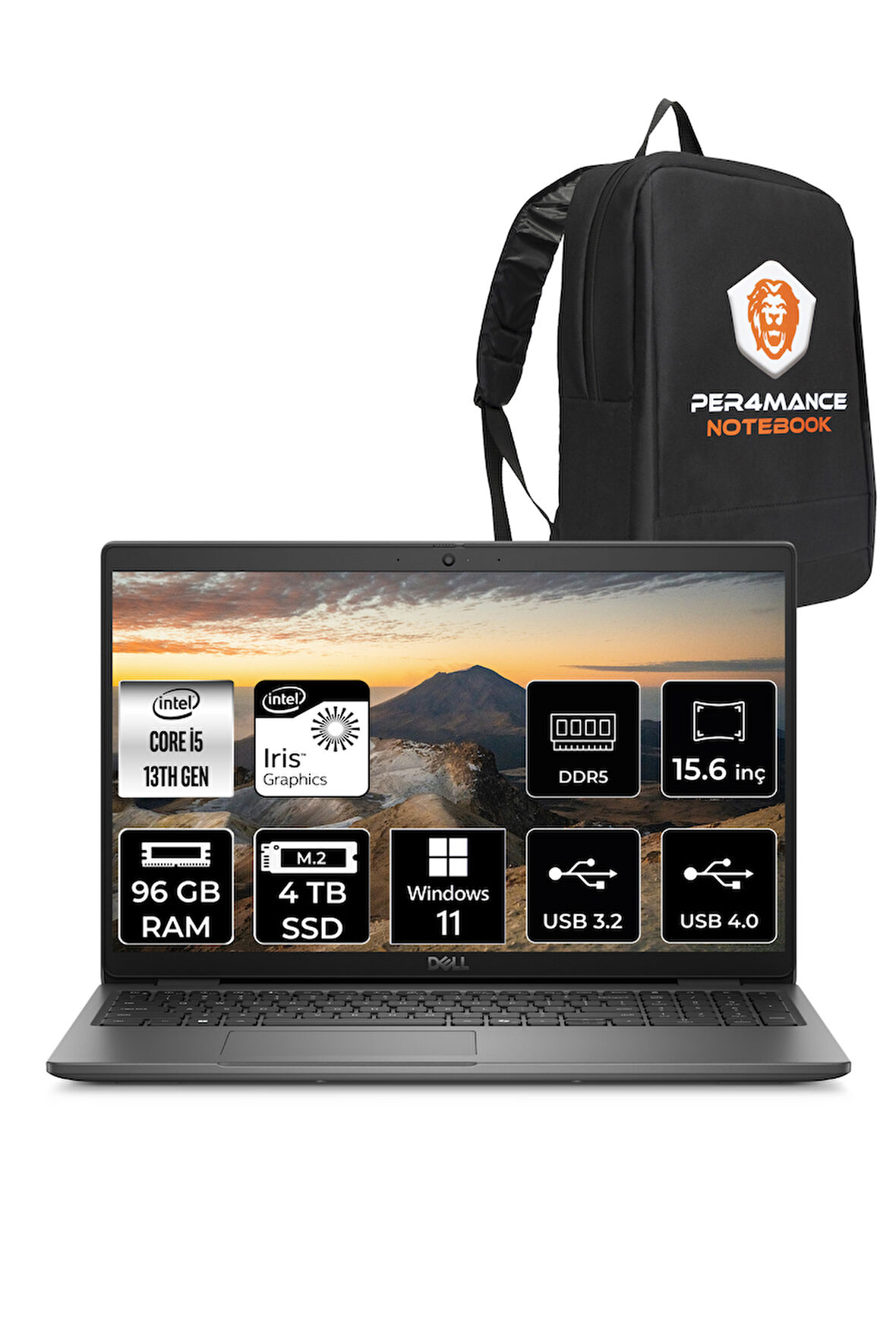 DELL Latitude 3550 i5 1345U 96GB 4TB SSD 15.6'' FHD W11P Taşınabilir Bilgisayar & PER4 ÇANTA