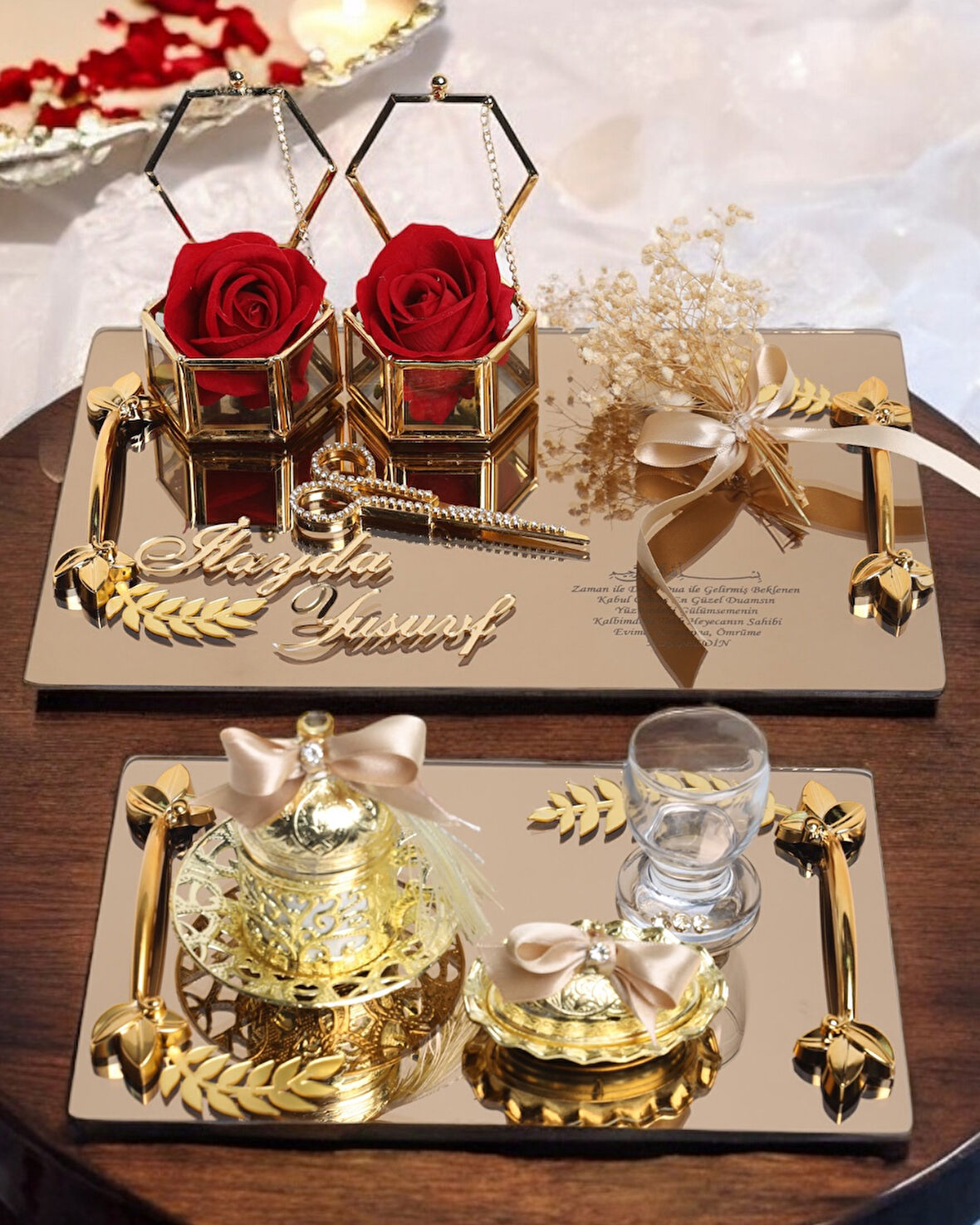 Harmony Söz Tepsisi ve Damat Kahve Fincan Tepsisi 