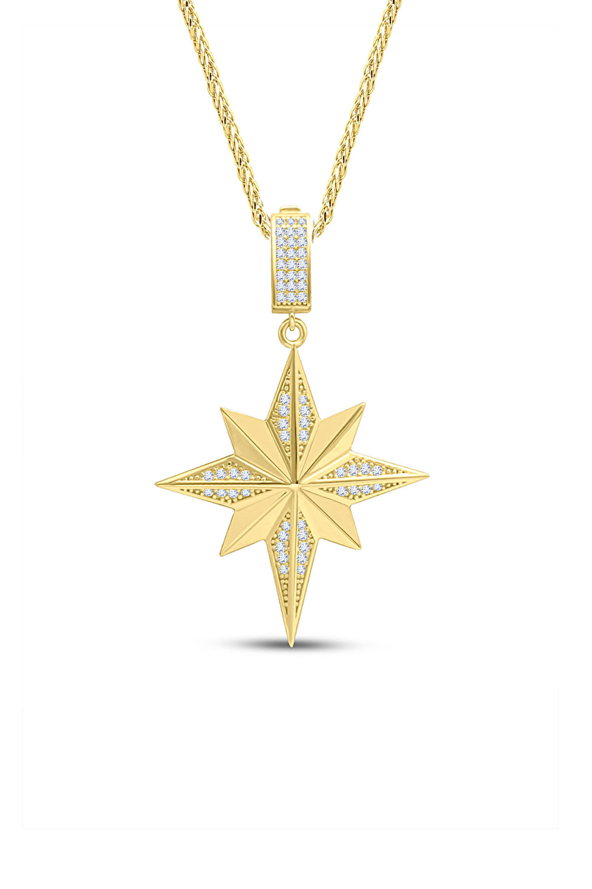 Altın Boyutlu Kuzey Yıldızı Charm Kolye