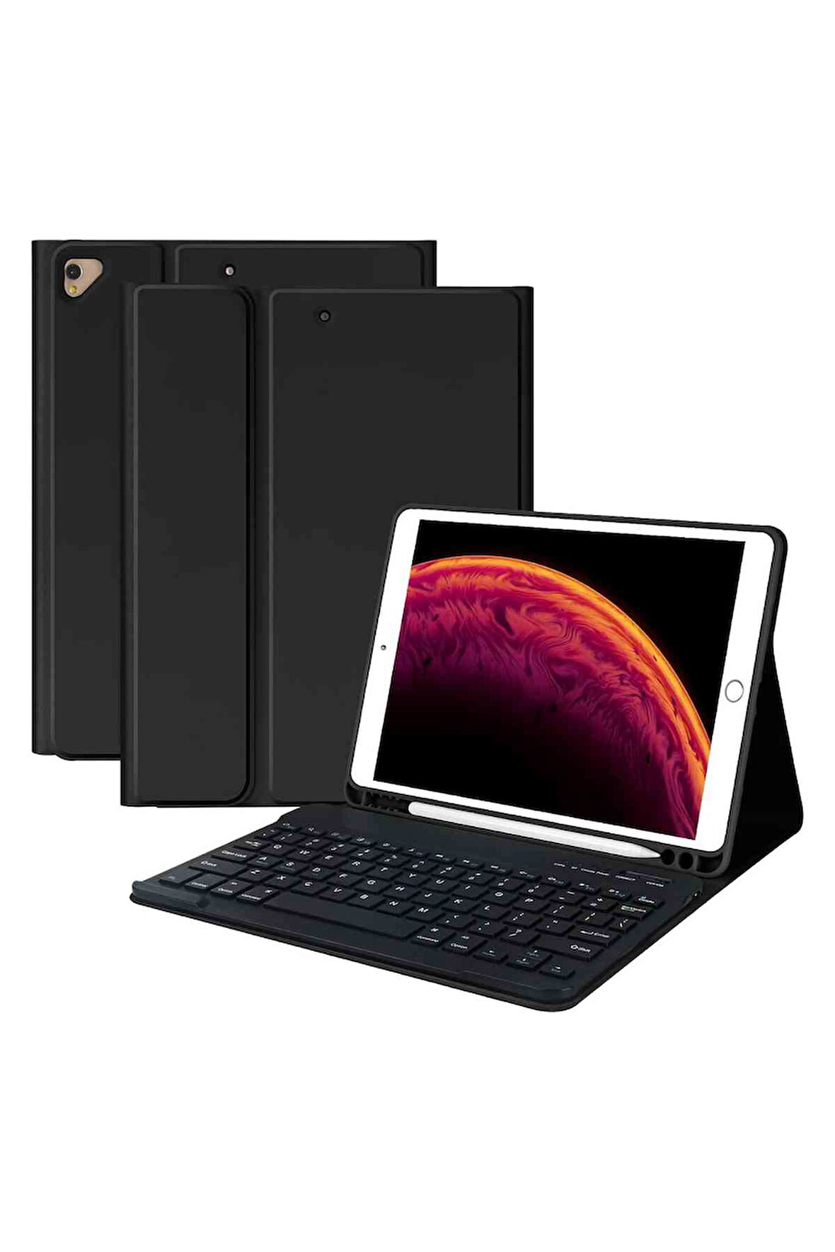 iPad 10.2 7/8/9 Nesil Uyumlu A2197, A2270, A2602 Klavyeli Tablet Kılıfı