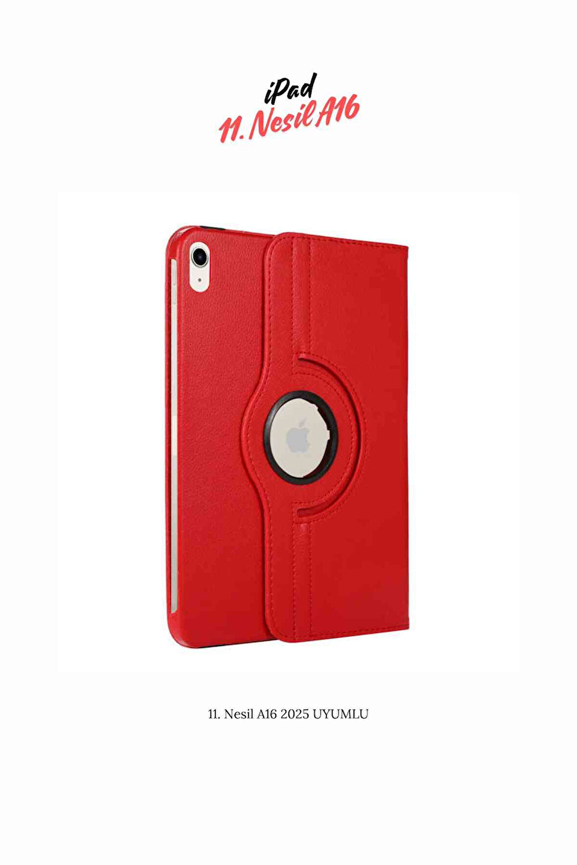 iPad 11. Nesil 2025 A16 Uyumlu 360° Yatay Dikey Dönebilen Deri Tablet Kılıfı