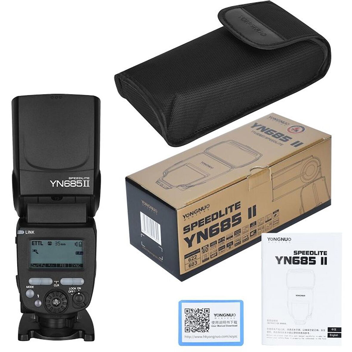 Yongnuo YN685 II C Dahili Alıcılı Canon Uyumlu HSS TTL Tepe Flaşı
