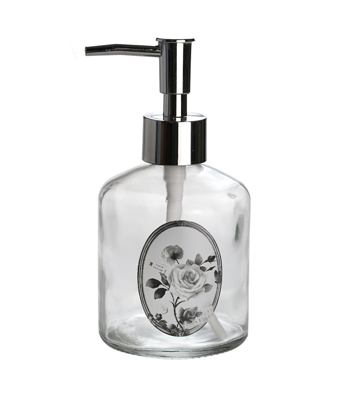 CAM SIVI SABUNLUK,GÜL DESEN 300ML 7,6X15,5CM