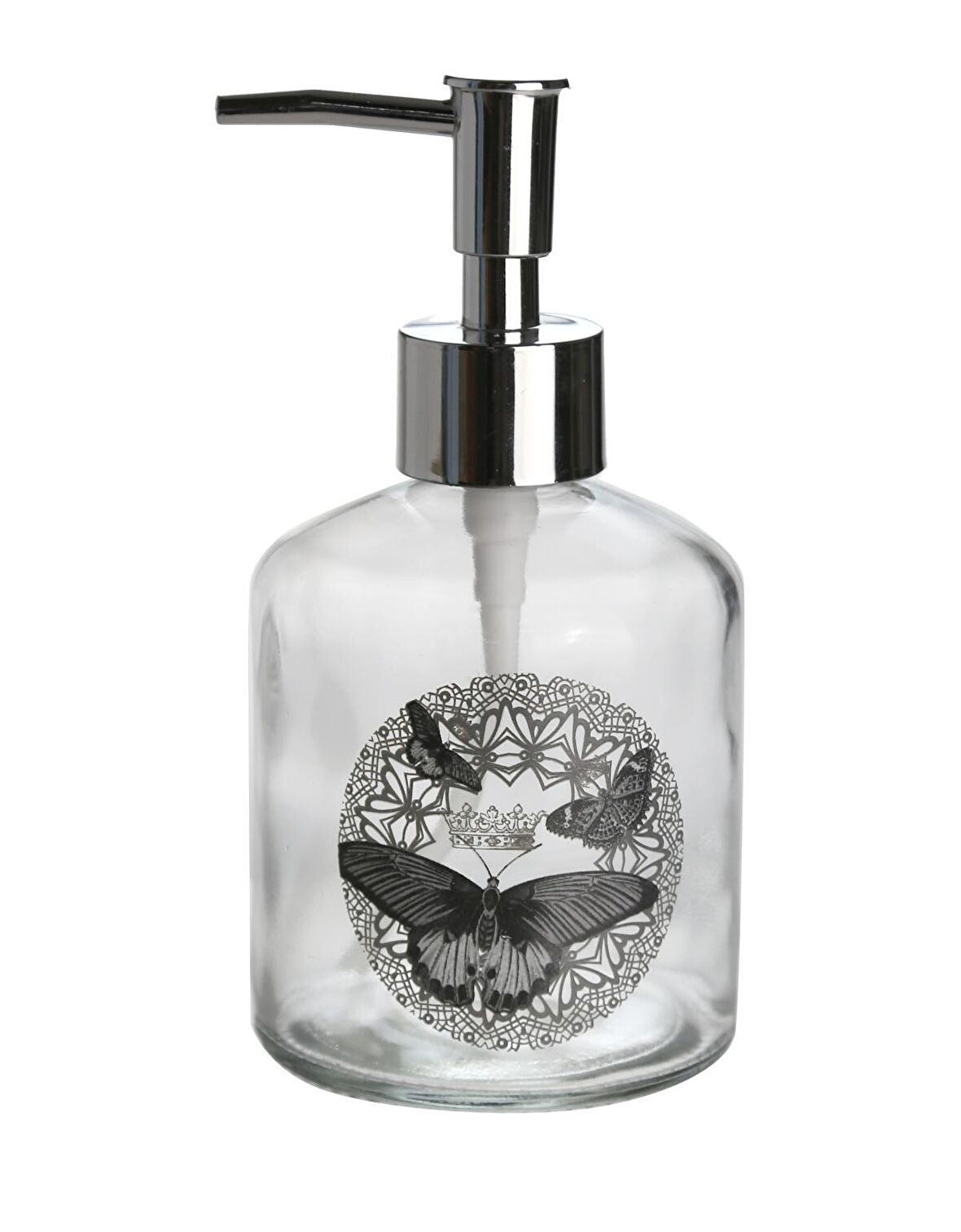 CAM SIVI SABUNLUK,KELEBEKLİ 300ML 7,6X15,5CM