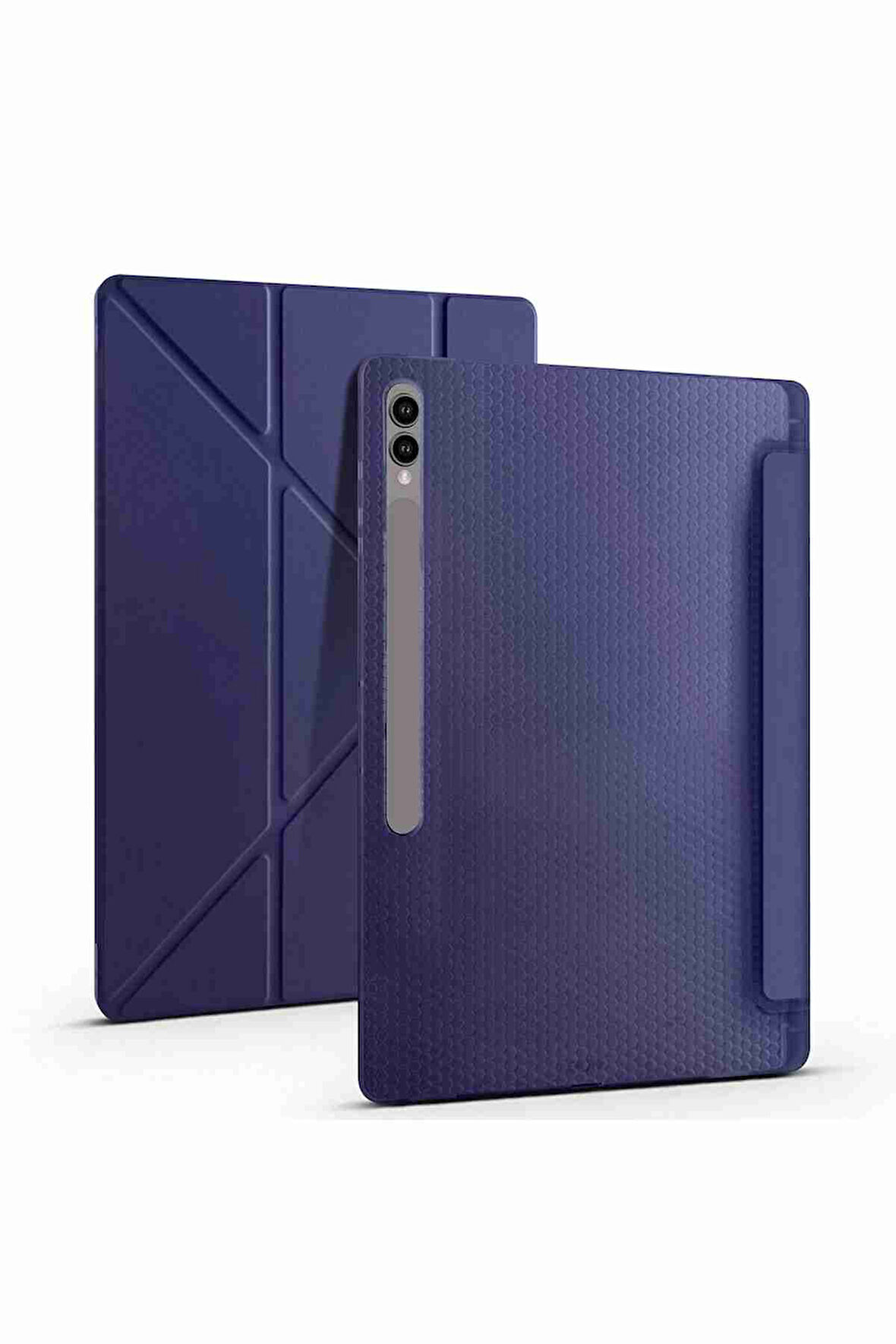 Galaxy Tab S10 Ultra Uyumlu 14.6 inç Standlı Kalem Bölmeli Tri Folding Tablet Kılıfı