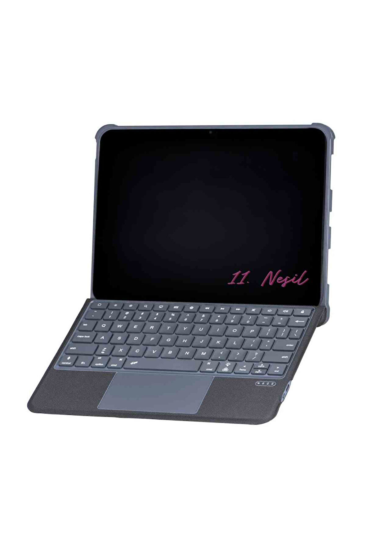 iPad 11. Nesil Uyumlu 360° Manyetik Standlı Ledli Touchpadli Katanya Klavyeli Tablet Kılıfı