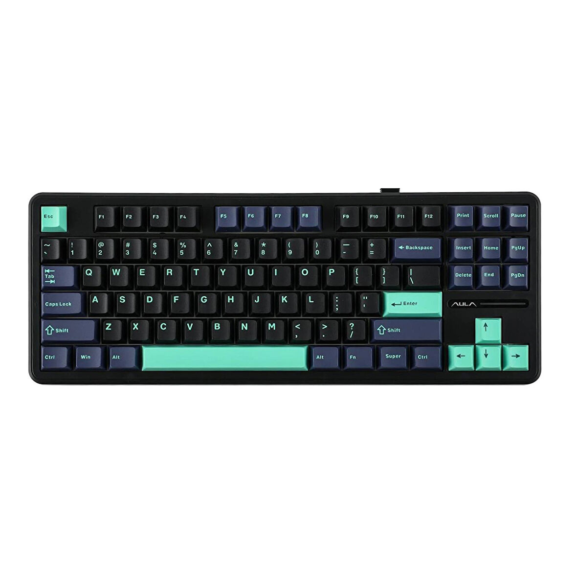 Aula F87 Mekanik RGB TKL GrayWood V4 Switch Kablosuz Makrolu Hot Swap Klavye Siyah