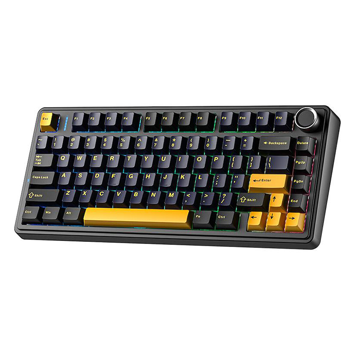 Aula F75 Mekanik RGB TKL Gray Switch Kablosuz Makrolu Hot Swap Klavye Siyah