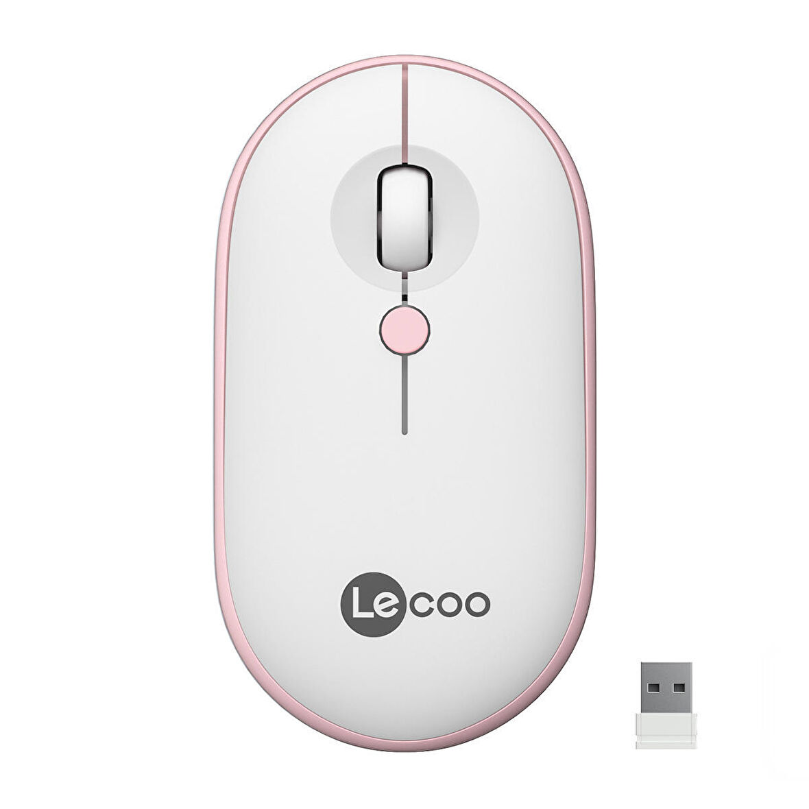 Lenovo Lecoo WS212 Kablosuz 1600DPI 4 Tuşlu Optik Mouse Beyaz & Pembe