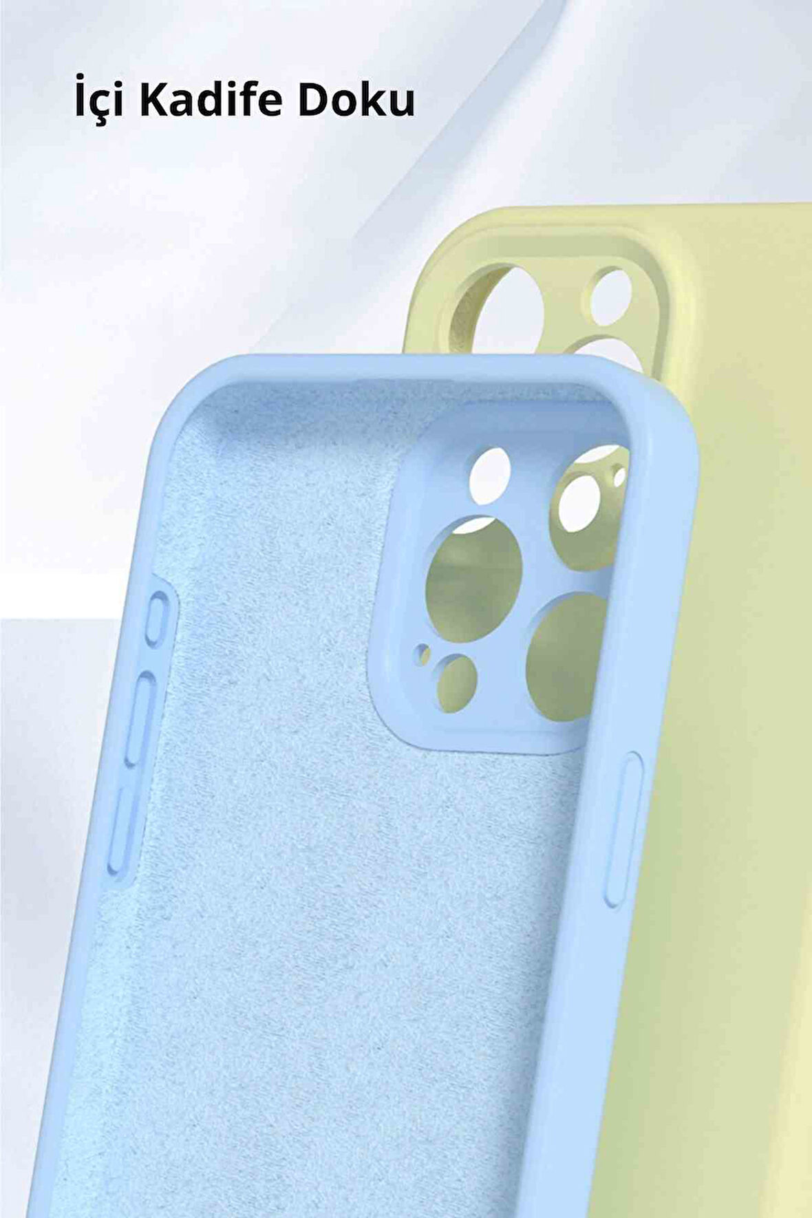 iPhone 16e Uyumlu İçi Kadife Nano Şık Silikon Kapak