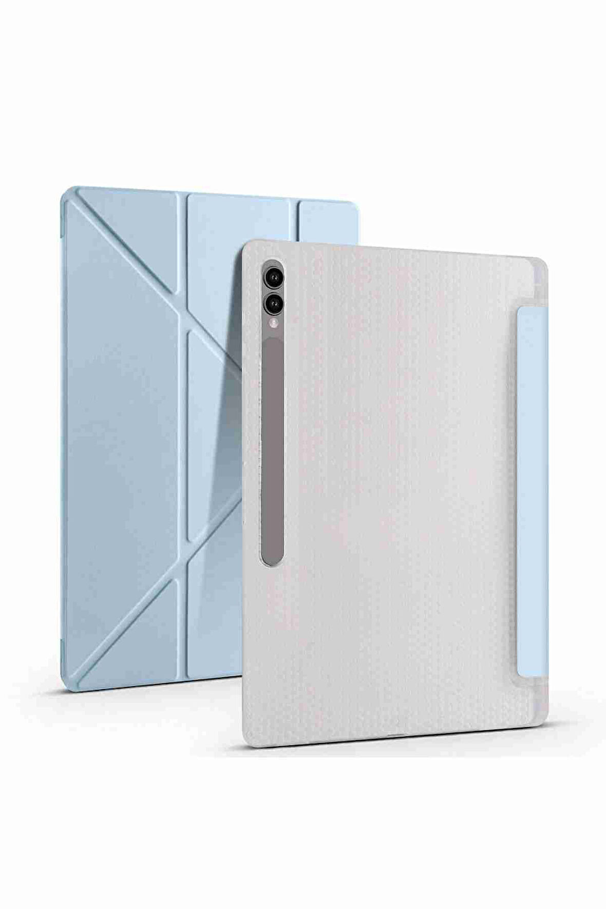 Galaxy Tab S10 Ultra Uyumlu 14.6 inç Standlı Kalem Bölmeli Tri Folding Tablet Kılıfı
