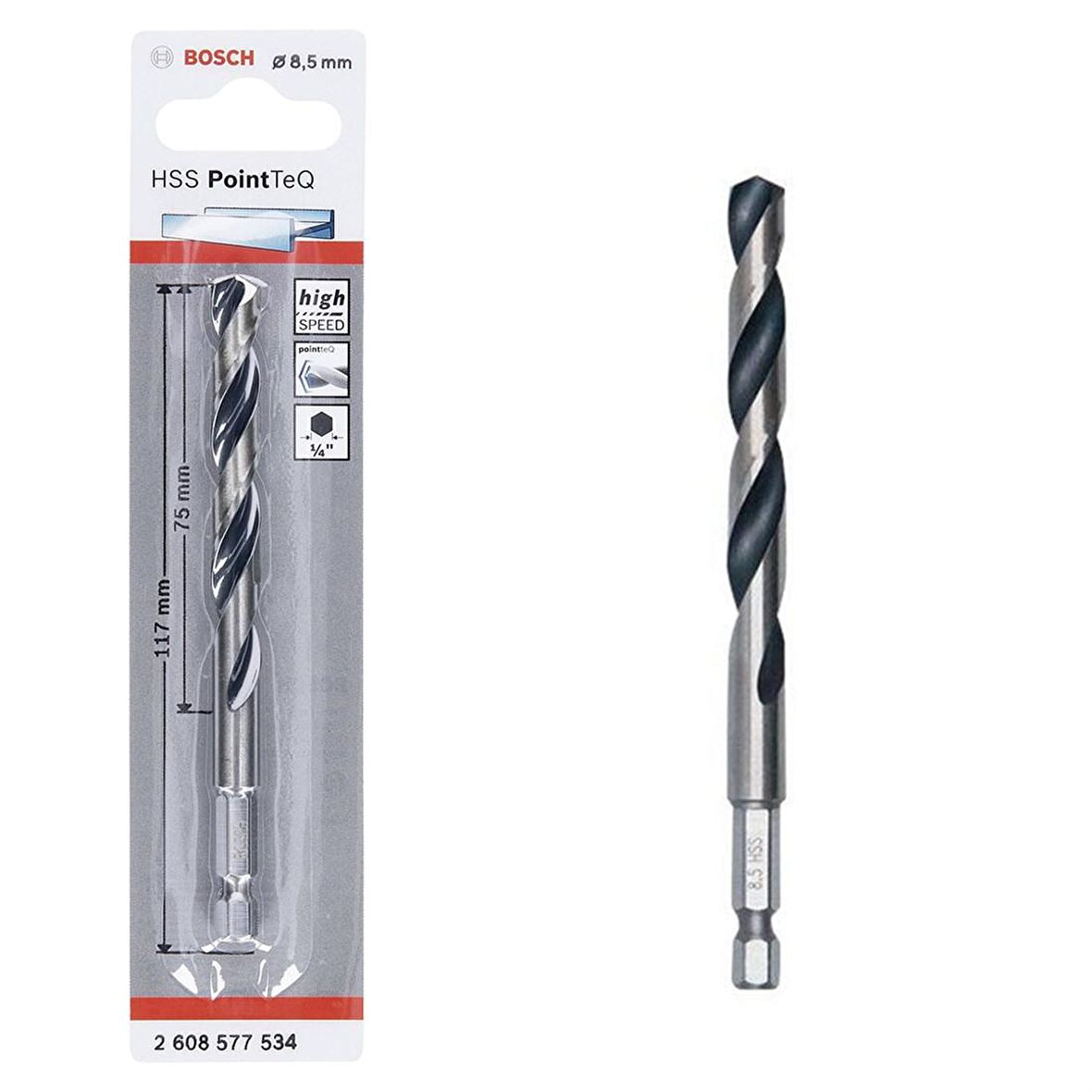 Bosch Hss Point TeQ Hex Metal Matkap ucu 8,5mm  - 2608577534