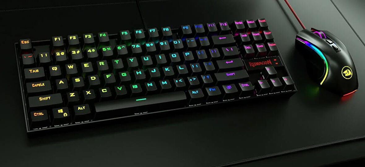 REDRAGON K552-RGB-BA %60 Mekanik TR Q Klavye & M607-RGB 7200 DPI Mouse Combo Set