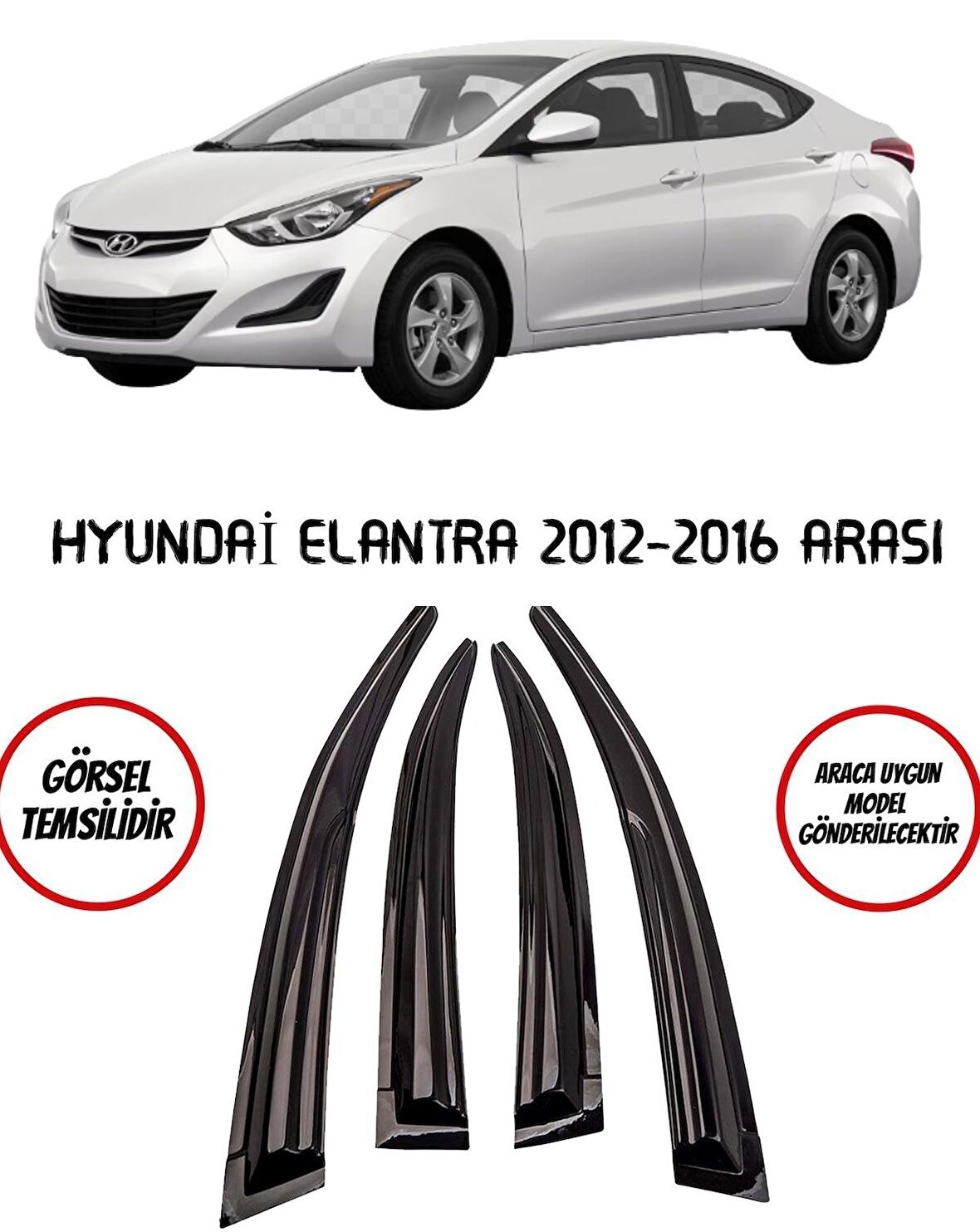 Balp Hyundai Elentra 2013 Cam Rüzgarlık 4 Lü Takım