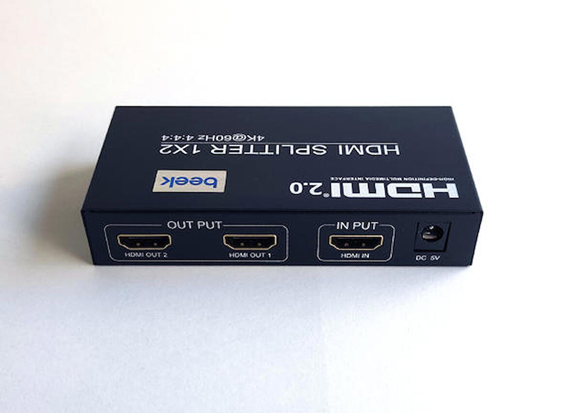 Beek BS-VSP-HA02UH 1 Port Girşi 2 Port Çıkış HDMI 2.0 4K 60Hz 1080p HDMI Splitter