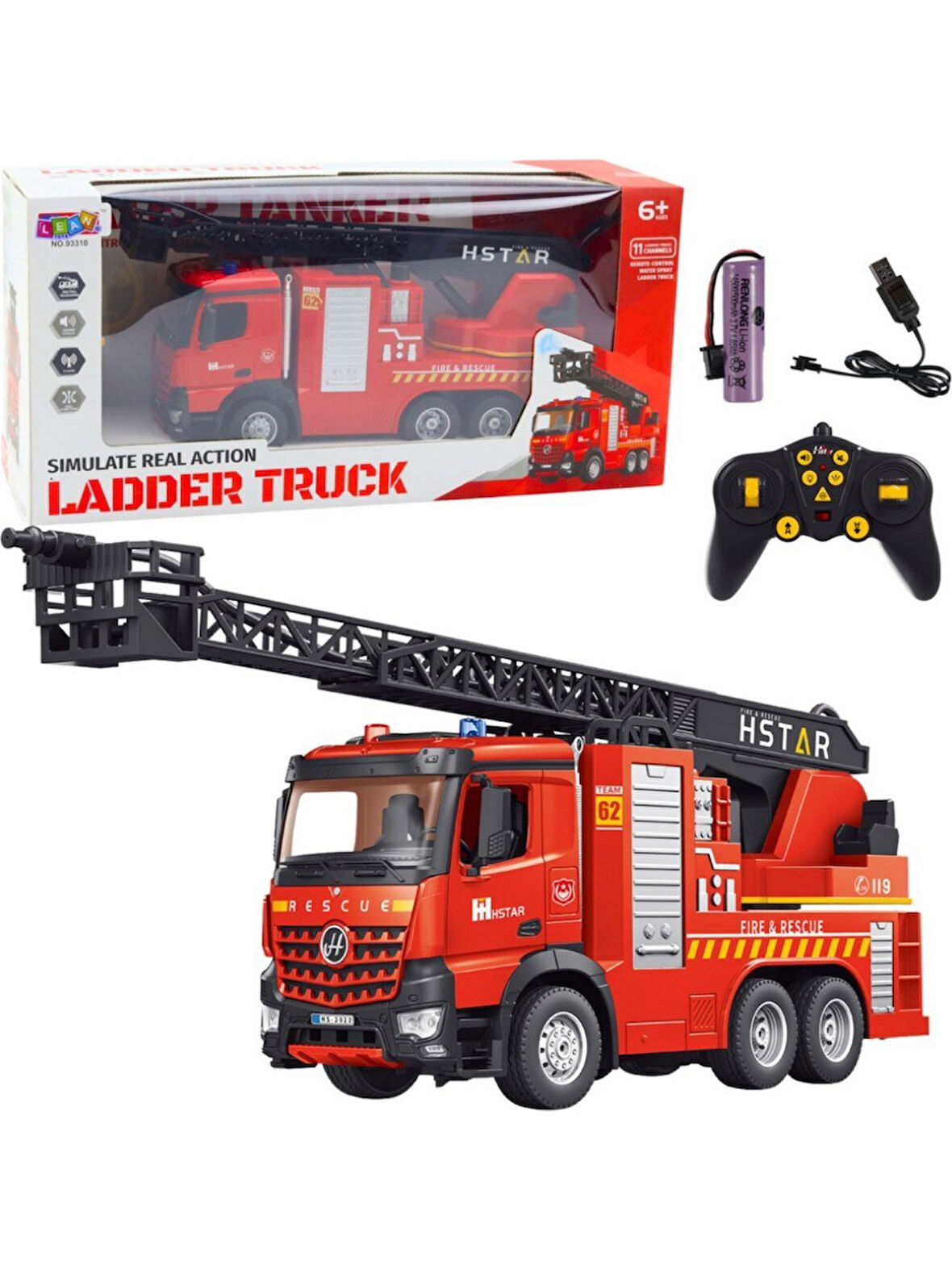 Su Püskürten Uzaktan Kumandalı İtfaiye Aracı 35 Cm