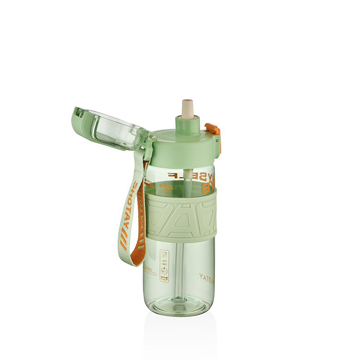 Shotay ST-7223 600ml Yeşil Pipetli Tritan Matara