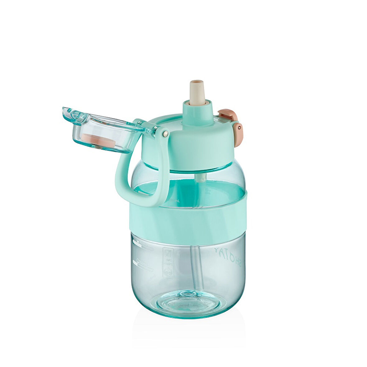Shotay ST-7512 700ml Turkuaz Pipetli Tritan Matara