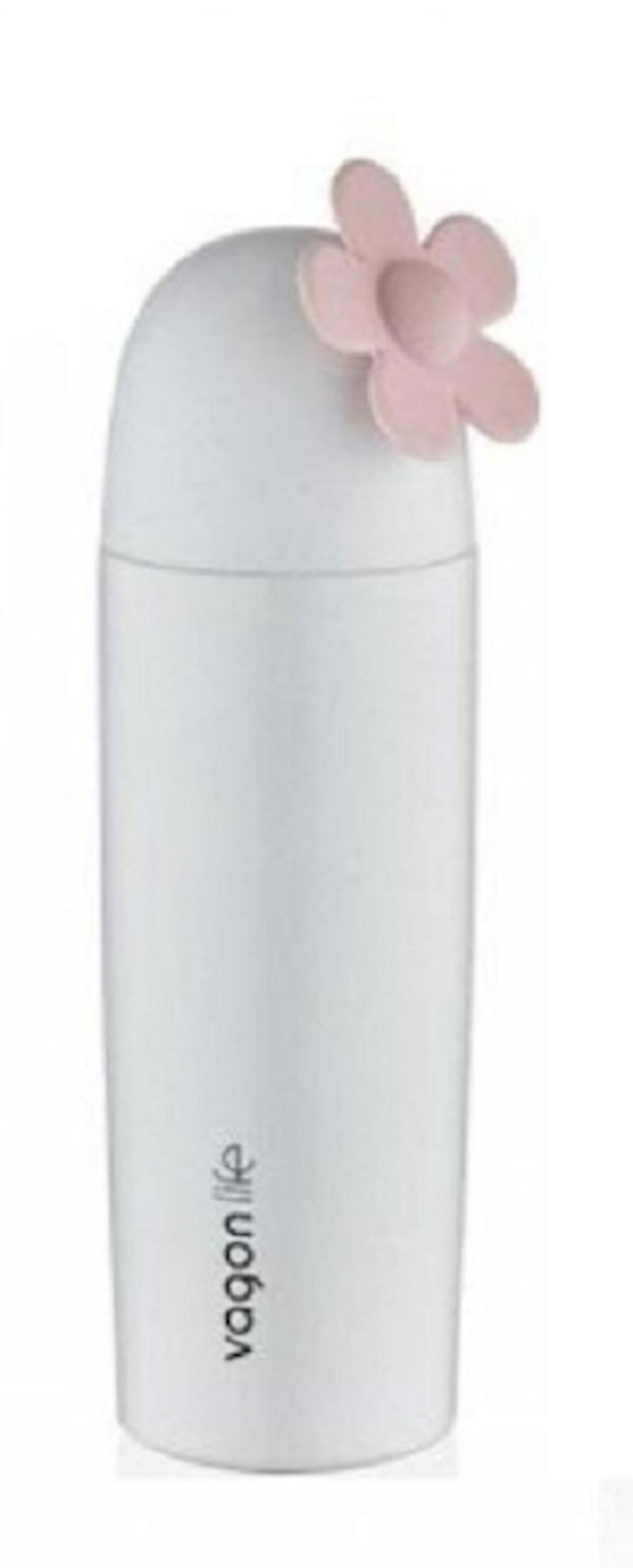 Vagon Beyaz  Çiçek Detaylı Çelik Matara 360 ML