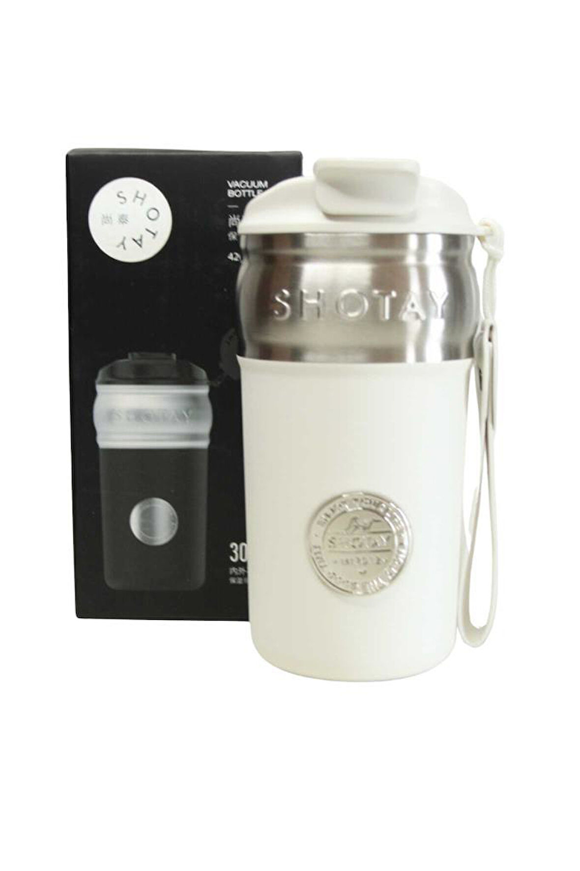 Shotay ST-8912 420ml Beyaz Çelik Termos
