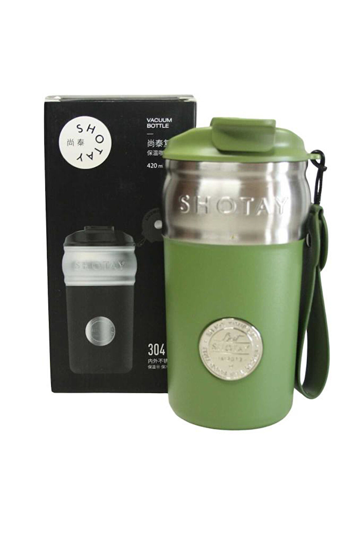 Shotay ST-8912 420ml Yeşil Çelik Termos