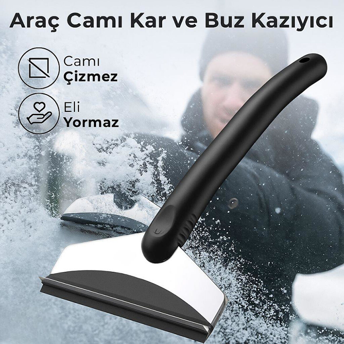 Coofbe 25 Cm Araç Cam Don Kar Kazıyıcı Araç Camı Buz Kazıyıcı Kar Temizleme Aracı Araç Ön Çam Silme Aparatı