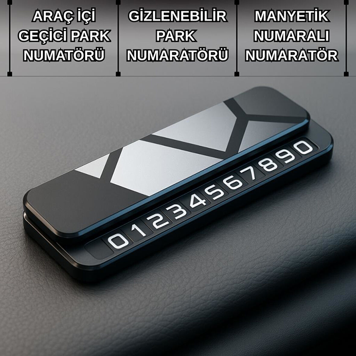 Coofbe Premıum Fosforlu Gizlenebilir Alüminyum Araç Park Telefon Numaratörü Geçici Park Numaratör Plakalık