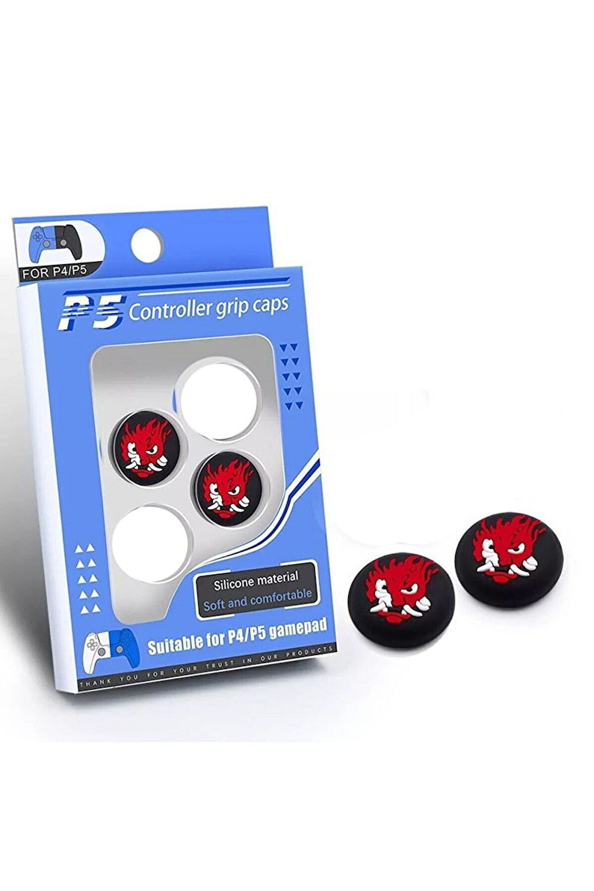 Cyberpunk Samurai Desenli Xbox Ps4 - Ps5 - Xbox S - Xbox X Uyumlu Analog Koruyucu-2 Adet