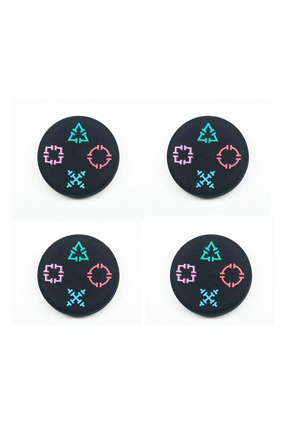 Desenli Sony Ps5/ps4/ps3 Analog Koruyucu Silikon Pad-geometri Desen