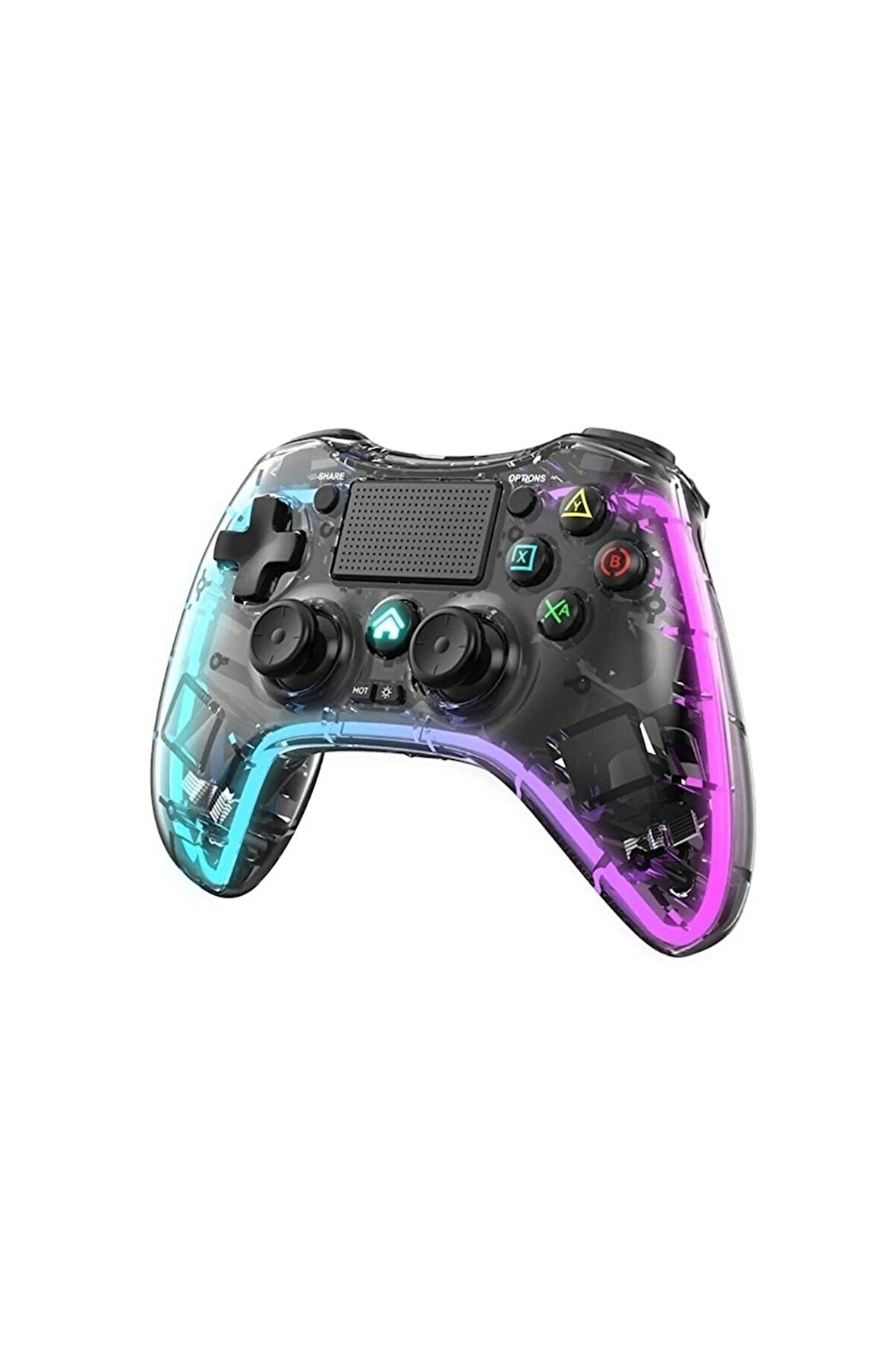 Ps-p05 Rgb Led Işıklı Ps4-ps3-tv-ıos-pc Uyumlu Kablosuz Joystick Gamepad Oyun Kolu