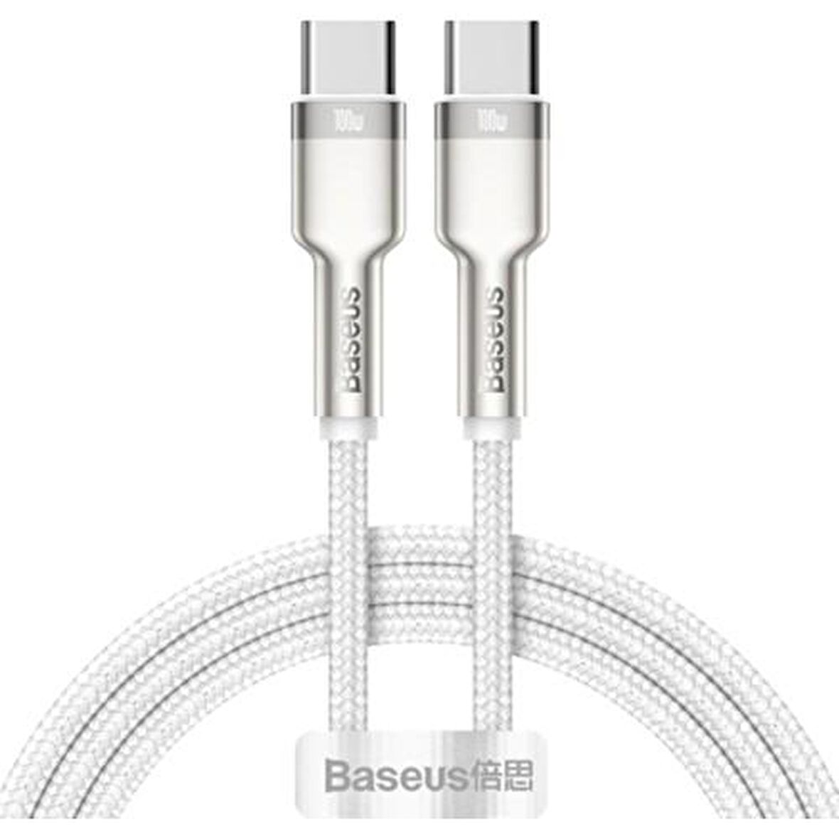 Baseus Cafule Series Metal TYPE-C TO TYPE-C 100W 1M Şarj Veri Kablosu BEYAZ