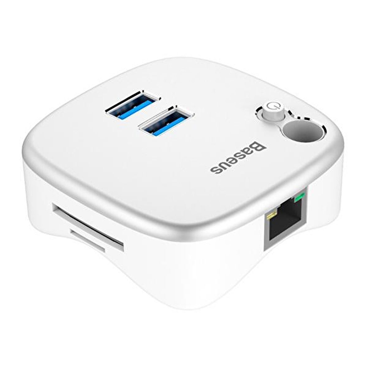 Baseus Çok Fonsiyonlu Notebook Adaptörü Hub Dual USB 3.0 RJ45 TF-SD GÜMÜŞ