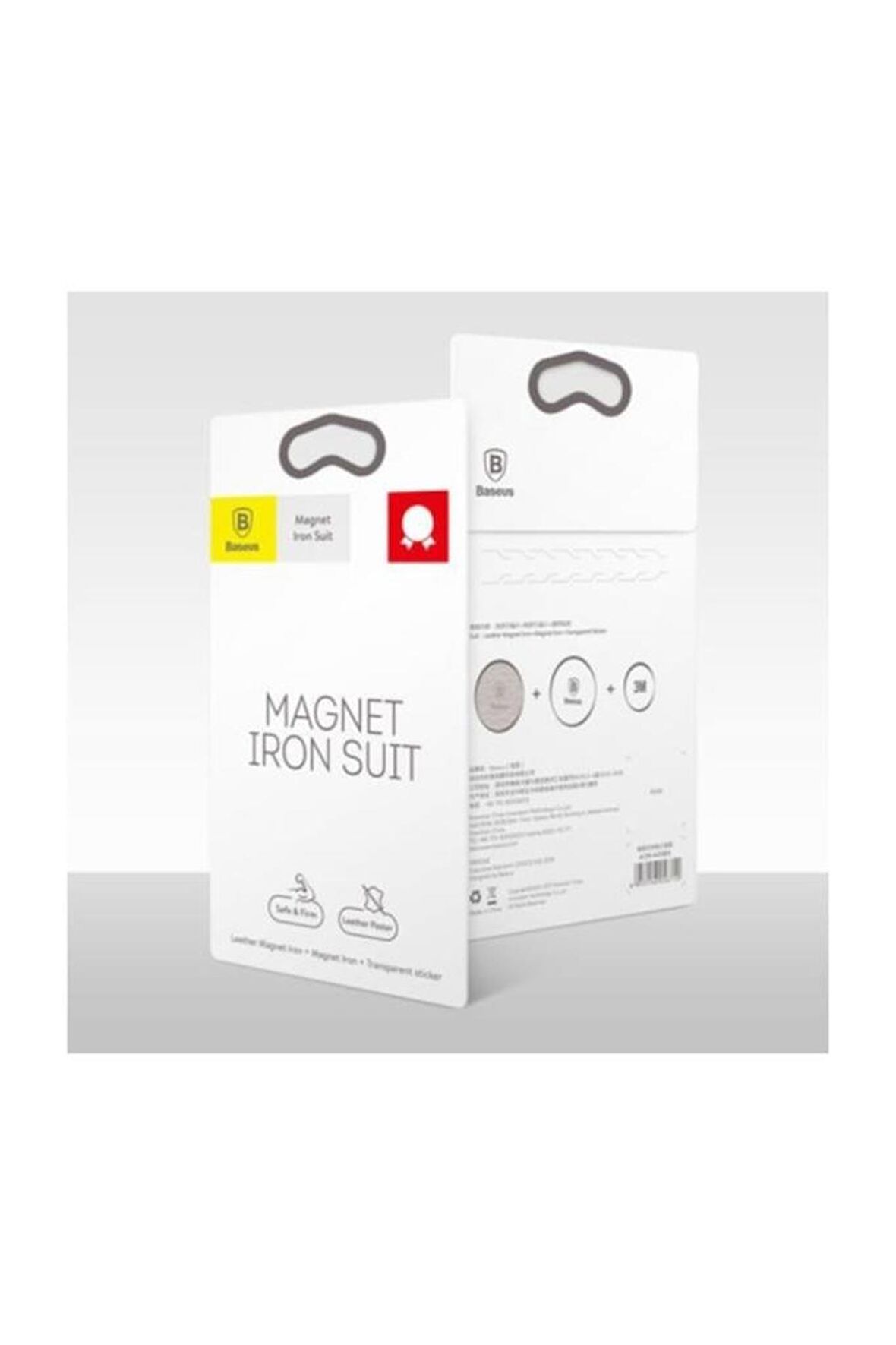 Baseus Magnetic Telefon Tutucu Plaka 2 Adet 1 Deri 1 Metal Telefon Arkası Yapışkanlı Mıknatıs
