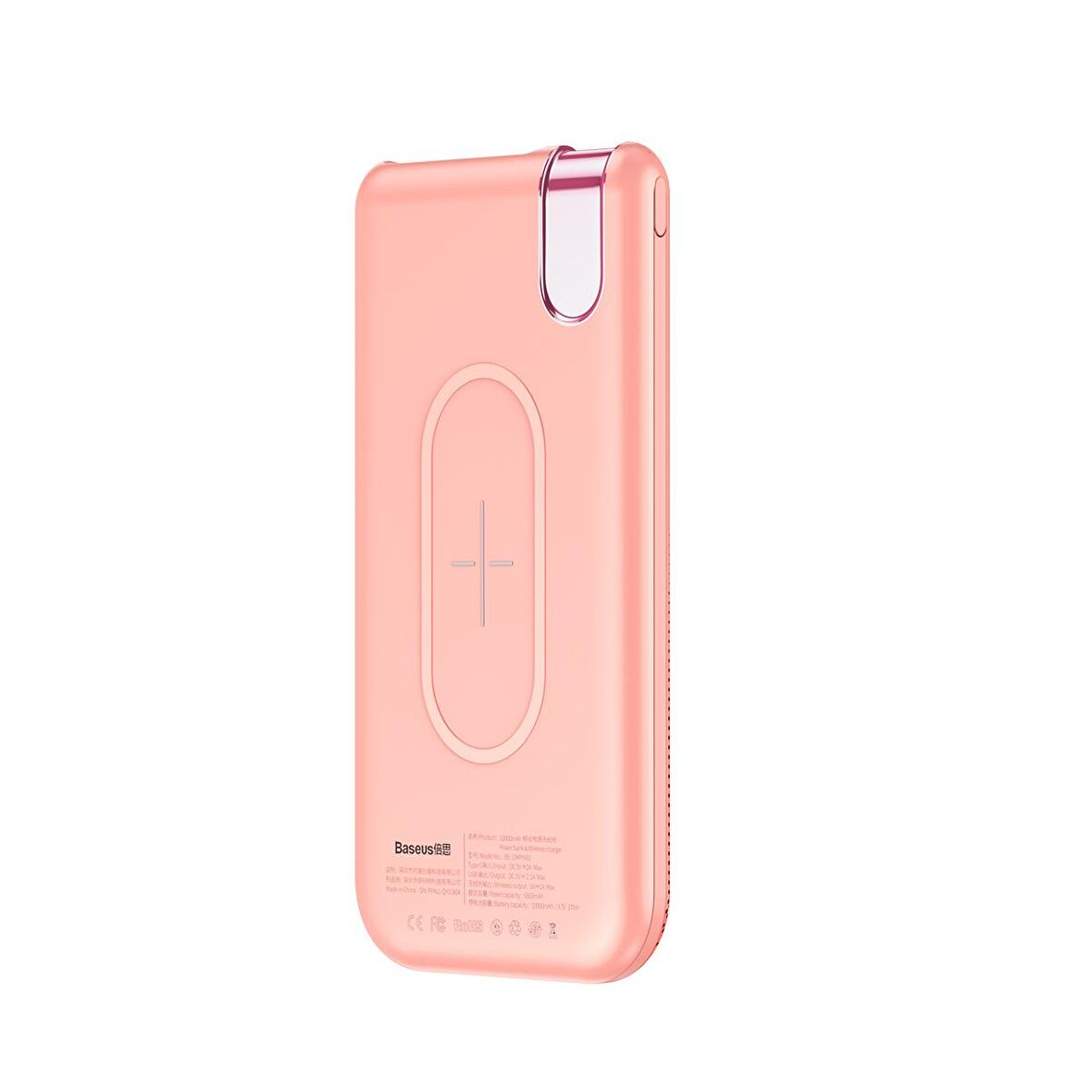 Baseus Thin 10.000 mAh Kablosuz Şarjlı Powerbank Pembe