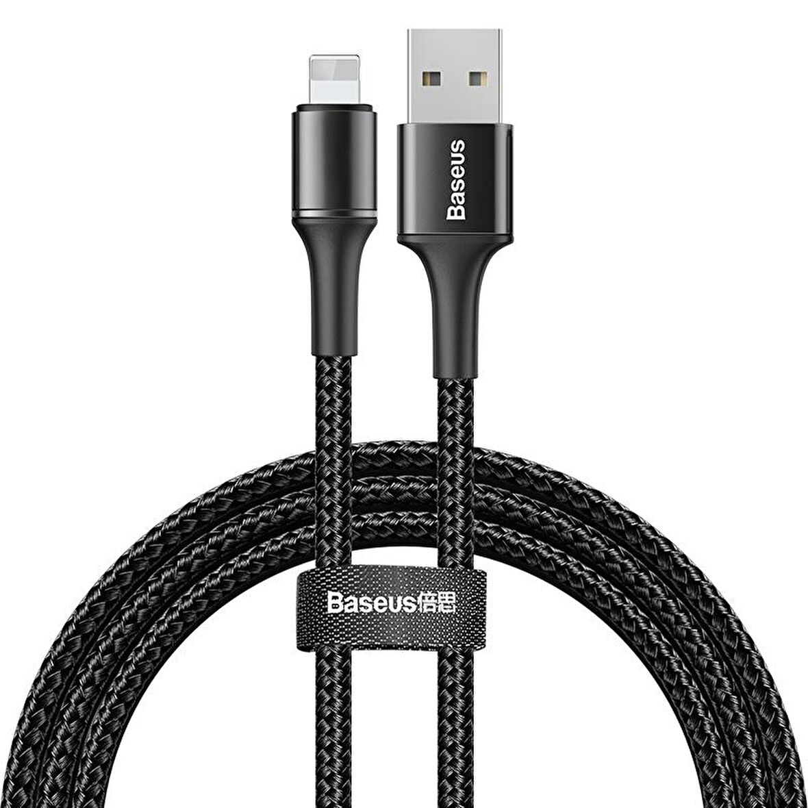 Baseus Halo 2.4A Lightning 1 Metre Şarj Kablosu Siyah