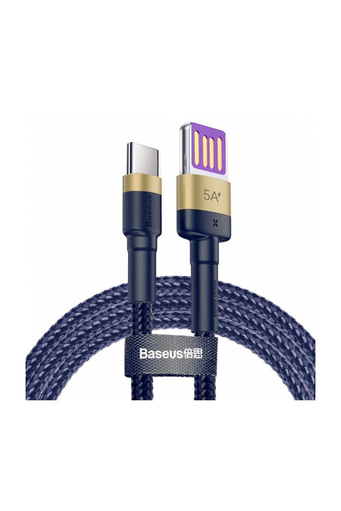 Baseus Cafule 5A 40W Type-C 1 Metre Şarj Kablosu Mavi