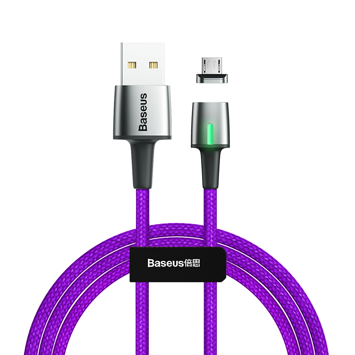 Baseus Zinc Manyetik Uçlu 1.5A 2 Metre Micro USB Kablo Mor